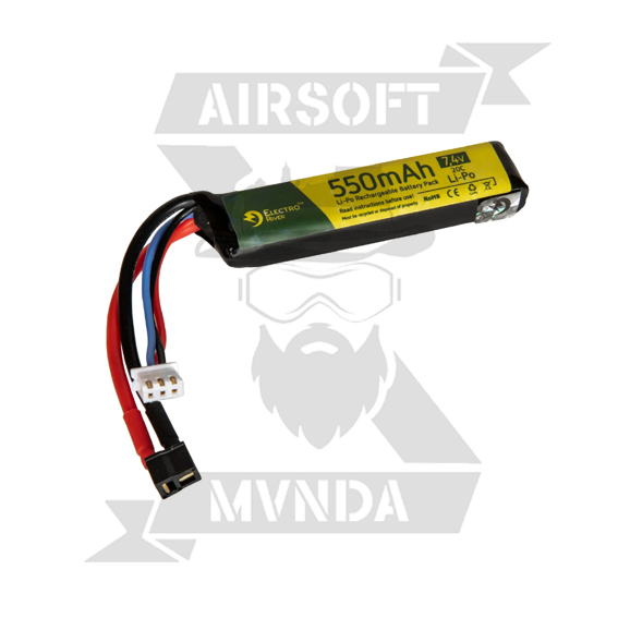 BATERIA LIPO ELECTRO RIVER 7.4V 550mAh 20C MINI T-DEAM