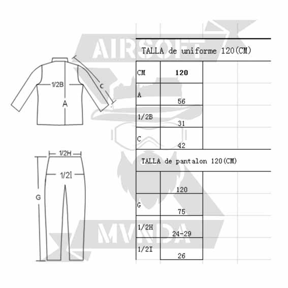 UNIFORME COMPLETO INFANTIL DIGITAL DESERT (120cm) - Imagen 2
