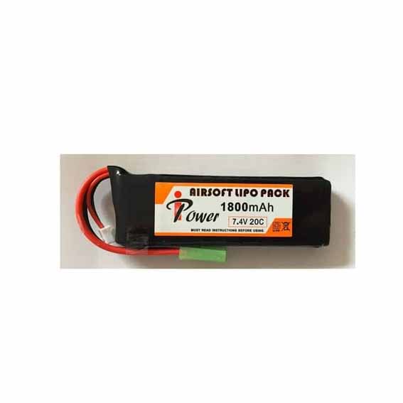 BATERIA IPOWER 7.4V 1800MAH 20C 1STICK NEGRA