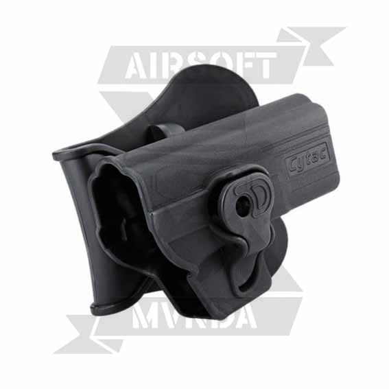 PISTOLERA AMOMAX GLOCK RIGIDA ZURDA NEGRA - Imagen 3