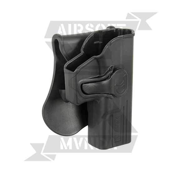 PISTOLERA AMOMAX GLOCK 19  DIESTRO RIGIDA NEGRA - Imagen 2