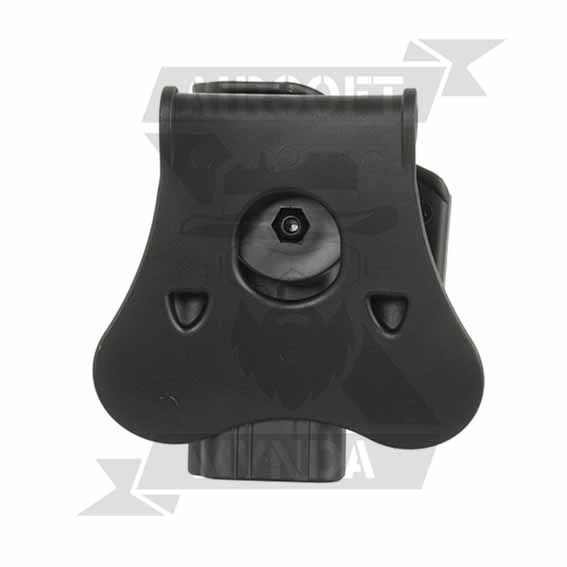 PISTOLERA AMOMAX GLOCK 19  DIESTRO RIGIDA NEGRA - Imagen 3