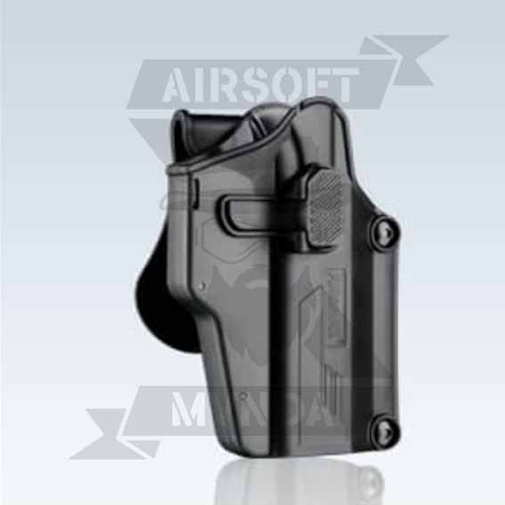 PISTOLERA AMOMAX RIGIDA UNIVERSAL DIESTRO NEGRA