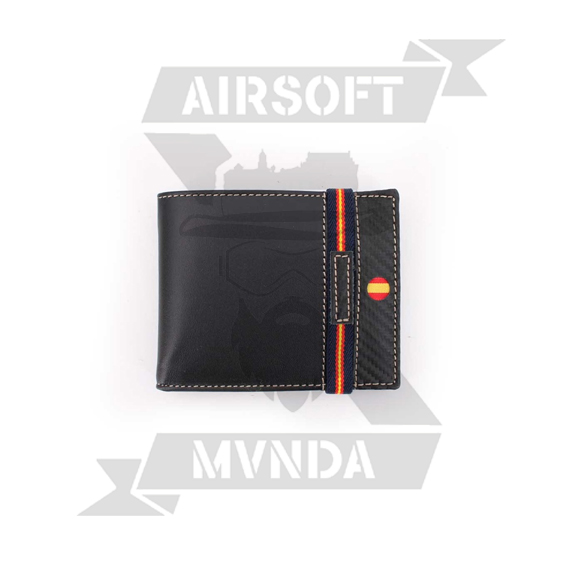 CARTERA PIEL BANDA ELASTICA ESPA&Ntilde;A LATERAL NEGRA