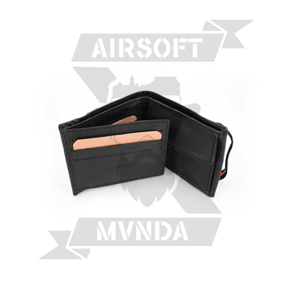 CARTERA PIEL BANDA ELASTICA ESPA&Ntilde;A LATERAL NEGRA - Imagen 2