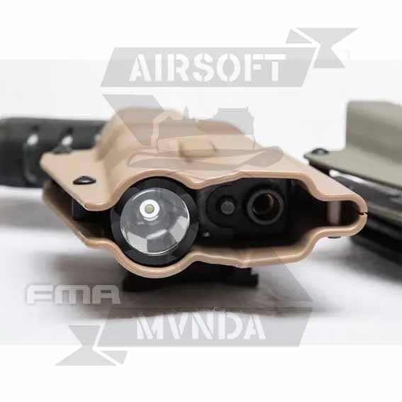 PISTOLERA GLOCK G23/ G17/G19 Y LINTERNA X300 TAN - Imagen 4