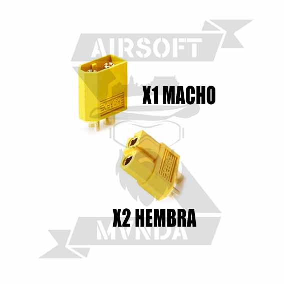 PACK CONECTOR XT60 SMALL 2 HEMBRAS Y 1 MACHO - Imagen 2