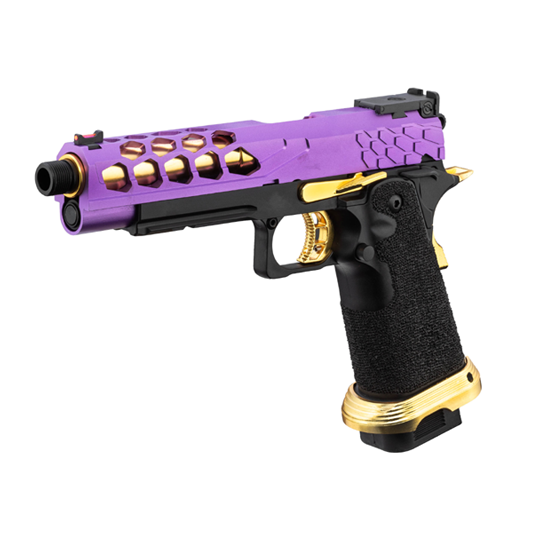 PISTOLA LANCER TACTICAL STRYK HI-CAPA 5.1 MORADA / DORADA - Imagen 3