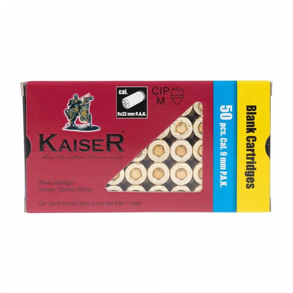 BALAS DETONADORAS FOGUEO KAISER 9MM 50PCS DORADA