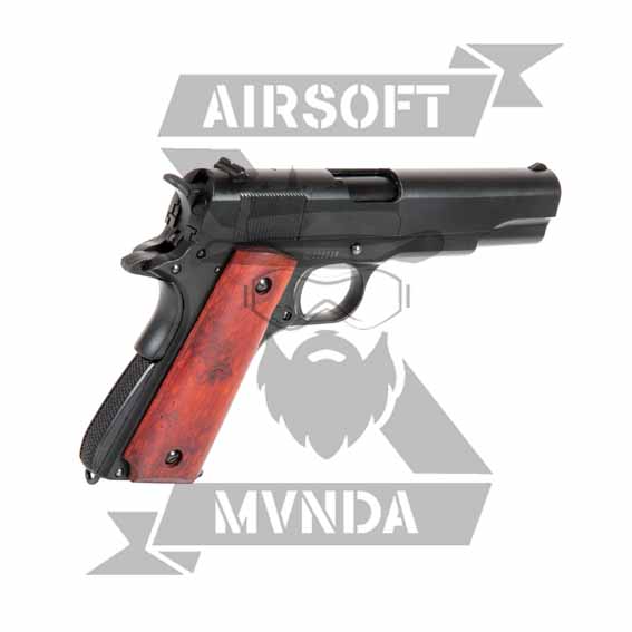 PISTOLA DOBLE BELL M1911 (720MB) NEGRA MADERA + REGALO - Imagen 4