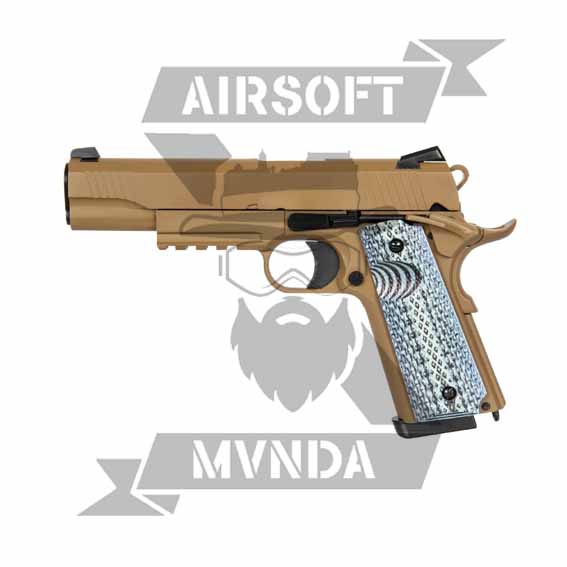 PISTOLA DOBLE BELL 1911 CQBP (739) TAN + REGALO