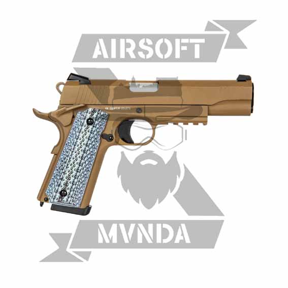 PISTOLA DOBLE BELL 1911 CQBP (739) TAN + REGALO - Imagen 3