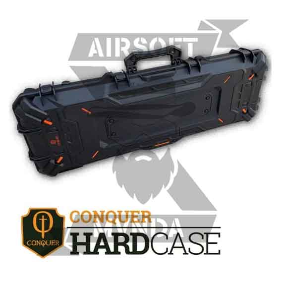 MALETIN TRANSPORTE FUSIL CONQUER RIGIDA 109CM WATERPROOF NEGRA - Imagen 2