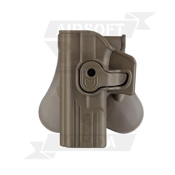 PISTOLERA AMOMAX RIGIDA GLOCK ZURDO TAN