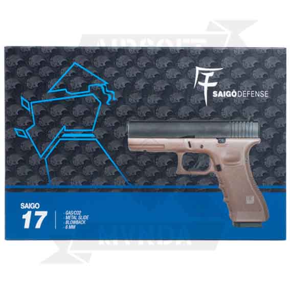 PISTOLA SAIGO 17 GAS BLOWBACK METAL TAN - Imagen 4