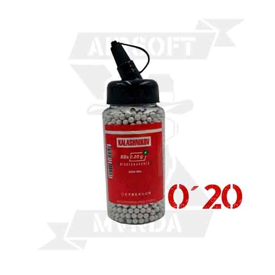 BOLAS KALASHNIKOV BIO 0.20G BIBERON 2000rds BLANCA - Imagen 2