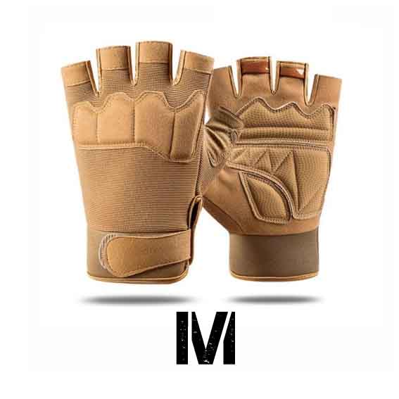 GUANTES TACTICOS MEDIO DEDO 0108 TAN (M)