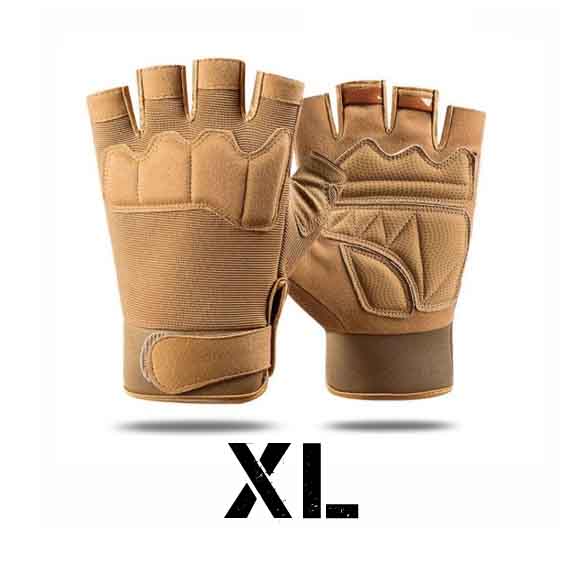 GUANTES TACTICOS MEDIO DEDO 0108 TAN (XL)
