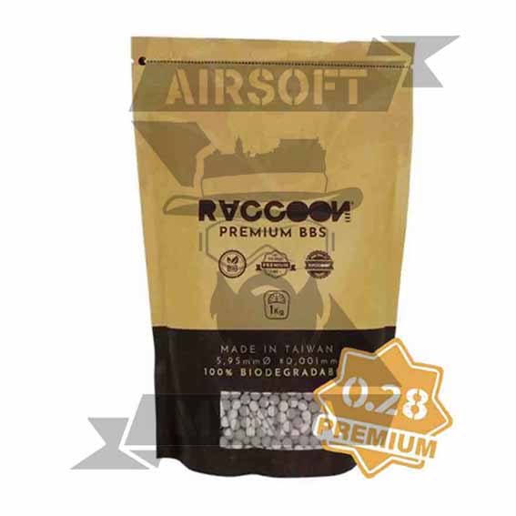 BOLAS RACCOON PREMIUM BIO 0.28 1KG BLANCA