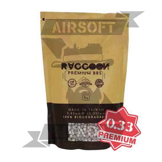 BOLAS RACCOON PREMIUM BIO 0,33 1KG BLANCA