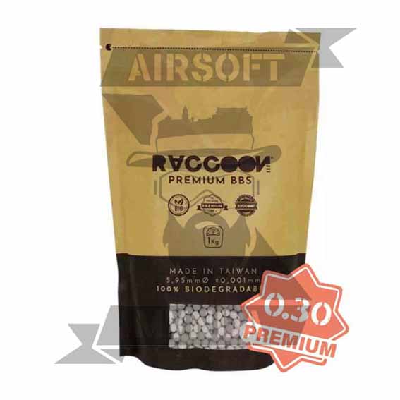 BOLAS RACCOON PREMIUM BIO 0,30 1KG BLANCA