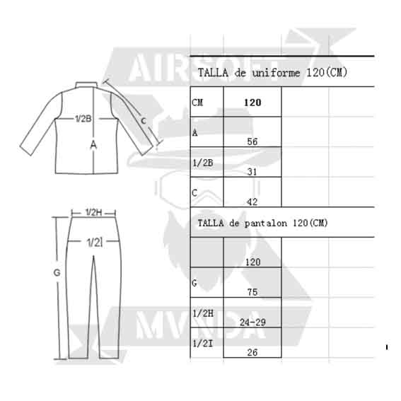 UNIFORME COMPLETO MULTICAM INFANTIL (120cm) - Imagen 2