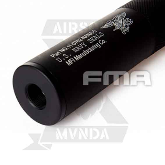SILENCIADOR FMA NAVY SEALS LARGO198MM NEGRO - Imagen 4