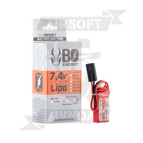 BATERIA BO MANUFACTURE ENERGY 7.4V 250MAH 20C MINITAMIYA
