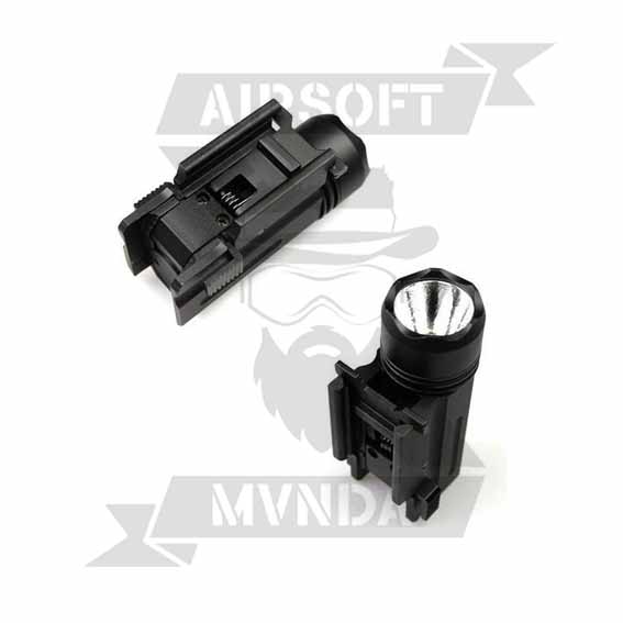 LINTERNA TACTICA RAIL PICATINNY SD117 ABS NEGRA