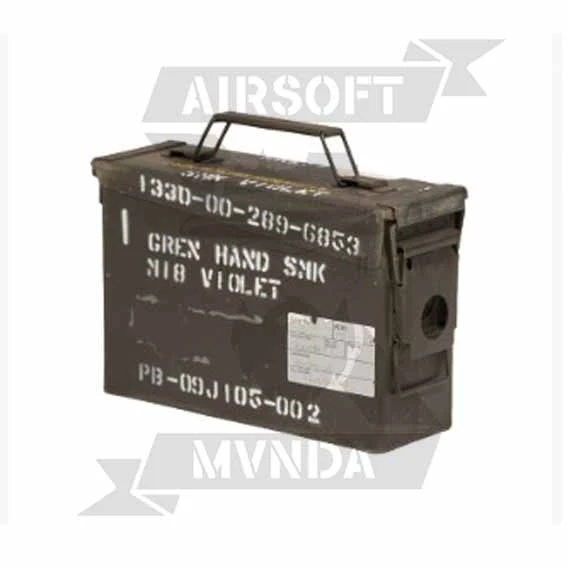 CAJA MUNICION METALICA PEQ. CAL.30 USADA VERDE