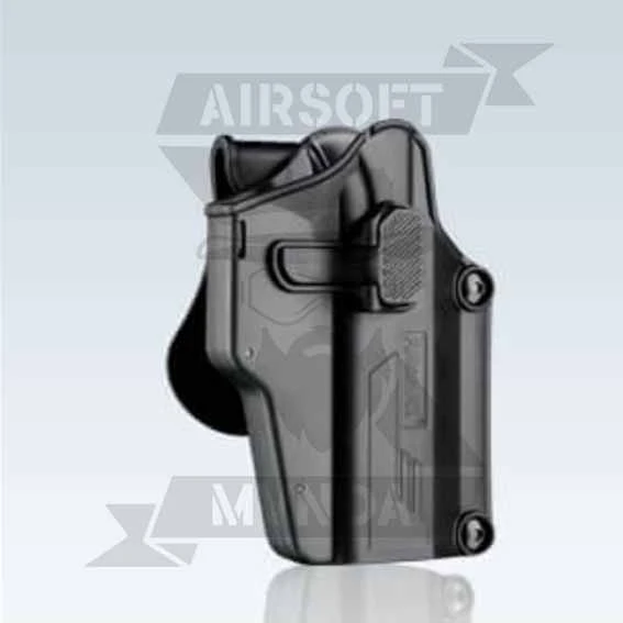 PISTOLERA AMOMAX RIGIDA UNIVERSAL DIESTRO NEGRA