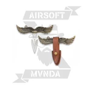 CUCHILLO SKINER ALBAINOX ALAS + FUNDA BRONCE - Imagen 1