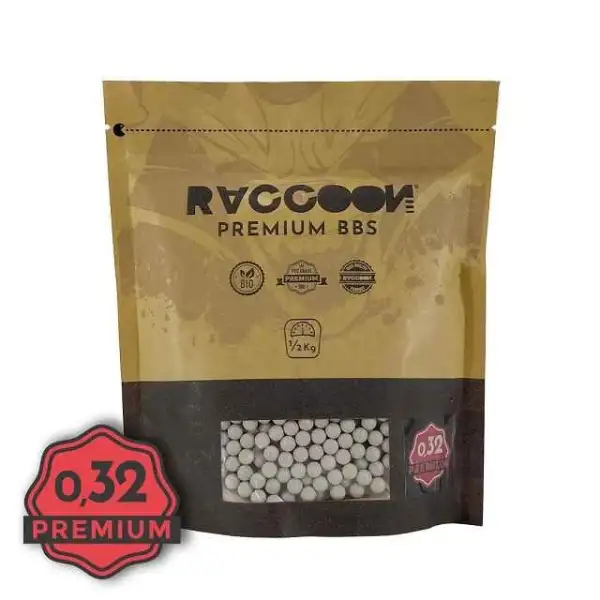 BOLAS RACCOON PREMIUM BIO 0.32 1/2KG BLANCA