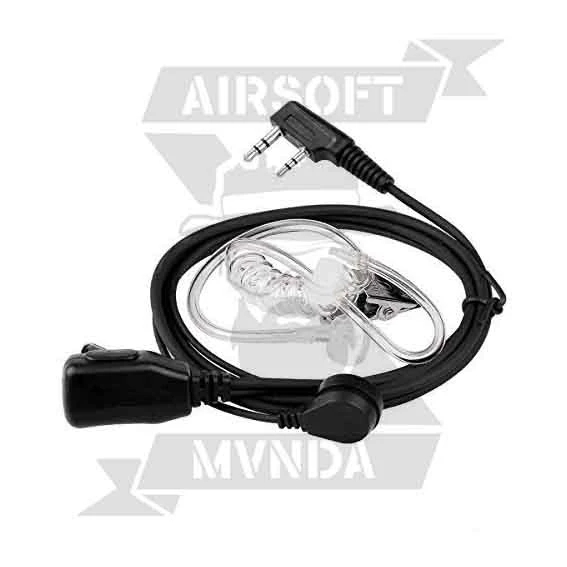 AURICULAR TRANSPARENTE CON MICROFONO Y PTT