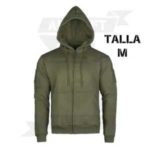 SUDADERA MILTEC TACTICA VELCROS CON CAPUCHA VERDE (M) - Imagen 1