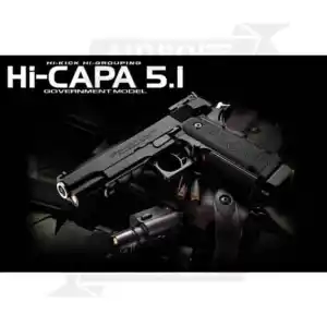 PISTOLA TOKIO MARUI HI-CAPA 5.1 GAS BLOWBACK NEGRA - Imagen 5