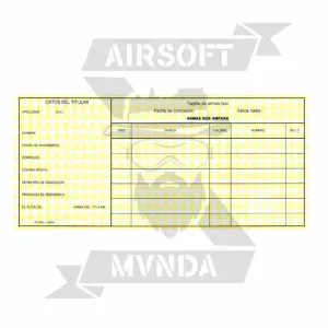 TARJETA DE ARMAS AMARILLA - Imagen 1