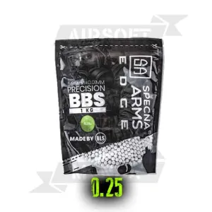 BOLAS SPECNA ARMS EDGE PRECISION 0.25G 1KG BLANCAS - Imagen 1